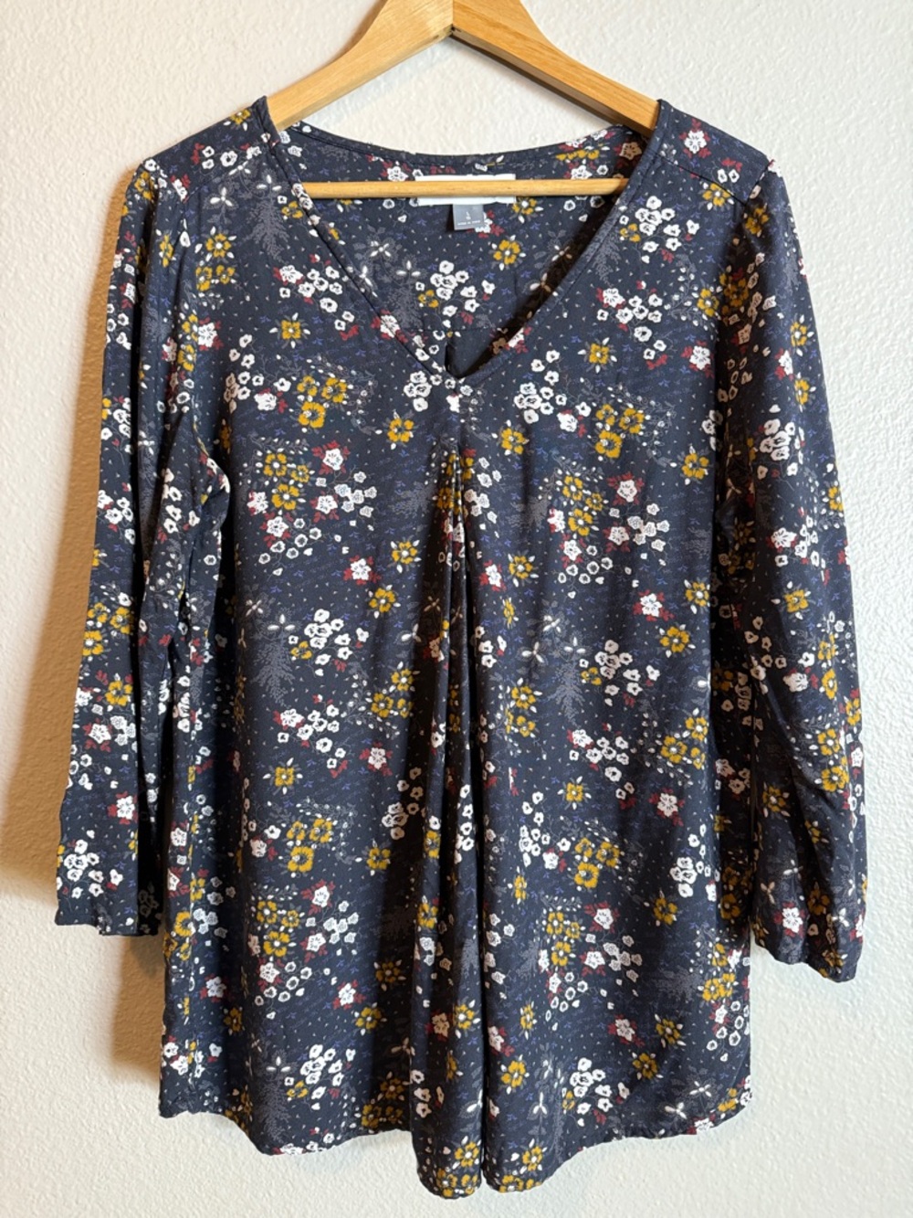 Old Navy Maternity Large Floral Boho Blouse 3/4 Sleeve Babydoll Cottagecore